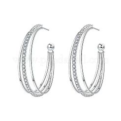 C-Shaped Alloy Crystal Rhinestone Stud Earrings&nbsp;FS-WG91B42-02