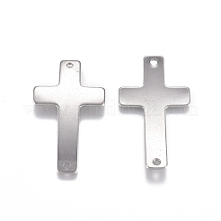 変色しない304ステンレススチールリンクコネクター  クロス  ステンレス鋼色  35.5x20.5x1.5mm  穴：1.6mm&nbsp;X-STAS-L234-147P