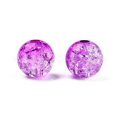 クリアクラックアクリルビーズ  ラウンド  蘭  8x7.5mm  穴：1.8mm  1700個/約500g&nbsp;CACR-N002-05B