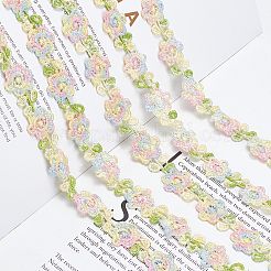 ポリエステルリボン  花柄  フラット  服飾材料  カラフル  3/4インチ（18x1.5mm）&nbsp;OCOR-WH0068-45E