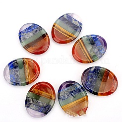 Chakra Style Assembled Natural Amethyst & Lapis Lazuli & Sodalite & Green Aventurine & Tiger Eye & Topaz Jade & Red Jasper Massage Stone&nbsp;MATO-PW0001-006