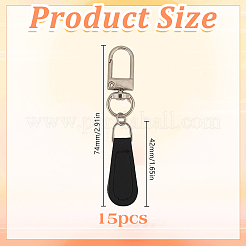 15Pcs PU Leather with Alloy Swivel Clasps Zipper Pull&nbsp;HJEW-HY00155
