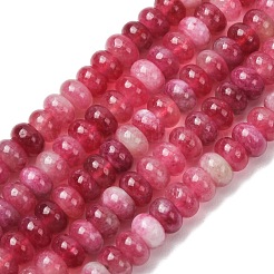 天然石ホワイトジェイドビーズ連売り  染め  滑らかなロンデル  サクランボ色  8x5mm  穴：1mm  約73~76個/連  14.57~15.16''（37~38.5センチメートル）&nbsp;G-E507-01-13