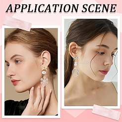 12Pcs 2 Styles Bowknot Brass Stud Earring Findings&nbsp;KK-YW0004-76