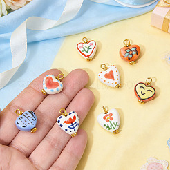8Pcs Handmade Porcelain Pendants&nbsp;PALLOY-SW00126