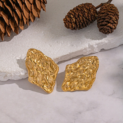 Textured Organic Shape 304 Stainless Steel Stud Earrings&nbsp;OD6068