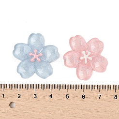 桜シリーズ 不透明樹脂カボション  ミックスカラー  28x28.5x5mm&nbsp;CRES-M037-19