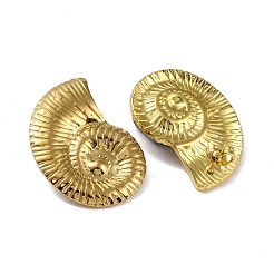 304ステンレススチールスタッドピアス  シェル  ゴールドカラー  30x23mm&nbsp;EJEW-M250-02A-G