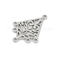 304ステンレスシャンデリア部品リンク  凧  ステンレス鋼色  38x28.5x2.5mm  穴：1.6mmと1.8mm&nbsp;STAS-Q350-13P