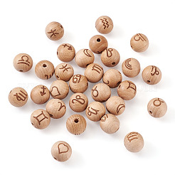 Natural Undyed Beech Beads&nbsp;WOOD-BT0001-04