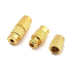 円柱真鍮製ネジ式クラスプ  ゴールドカラー  11~12x4mm  穴：1mm&nbsp;X1-KK-M143-01G