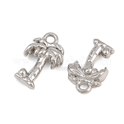 304ステンレススチールチャーム  ココナッツツリーチャーム  ステンレス鋼色  12x8x3mm  穴：1.7mm&nbsp;SA-CBA9E6A-02P