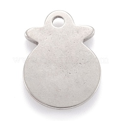 変色しない304ステンレススチールチャーム  フクロウ  ステンレス鋼色  22x16.5x3mm  穴：2.2mm&nbsp;STAS-M291-14P