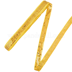 ポリエステル、PVC スパンコール レース トリム リボン  服装アクセサリー  ゴールド  25x0.5mm&nbsp;OCOR-WH20050-015B