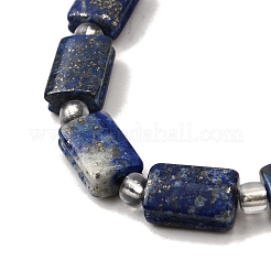 天然石ラピスラズリビーズ連売り  長方形  シードビーズで  11.5~12x8x5mm  穴：1.4mm  約12~13個/連  7.68''~7.87''（19.5~20センチメートル）&nbsp;G-Z087-C01