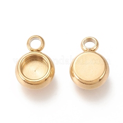 Ion Plating(IP) 304 Stainless Steel Pendant Cabochon Settings&nbsp;STAS-I162-01A-G
