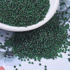 MIYUKIラウンドロカイユビーズ  日本製シードビーズ  11/0  （rr4507)透明緑ピカソ  11/0  2x1.3mm  穴：0.8mm  約1100PCS /ボトル  10 G /ボトル&nbsp;SEED-JP0008-RR4507
