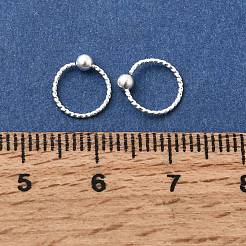 Brass Ball Captive Bead Nose Ring&nbsp;AJEW-G075-01S-01