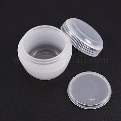 50g ppプラスチックポータブルキノコクリームジャー  空の詰め替え化粧品容器  スクリューリッド＆インナーカバー付き  ホワイトスモーク  4.9x5.9cm  容量：50g&nbsp;MRMJ-BC0001-39