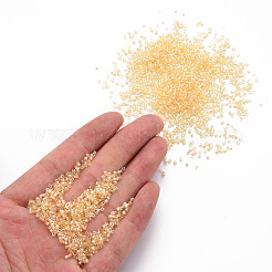 ガラスシリンダービーズ  シードビーズ  透明色光沢  丸い穴  モカシン  1.5~2x1~2mm  穴：0.8mm  約8000個/袋  約1ポンド/バッグ&nbsp;SEED-S047-G-004