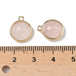 Natural Rose Quartz Faceted Flat Round Charms&nbsp;G-U028-03G-07