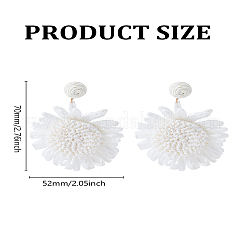 1 Pair 925 Sterling Silver Flower Dangle Stud Earrings&nbsp;EJEW-LP0007-097