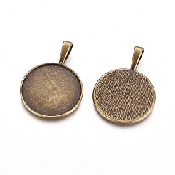 Tibetan Style Pendant Cabochon Settings&nbsp;X-TIBEP-20474-AB-LF