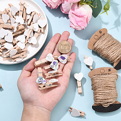 100Pcs 2 Styles Spray Painted Wooden Craft Pegs Clips&nbsp;DIY-YW0017-36