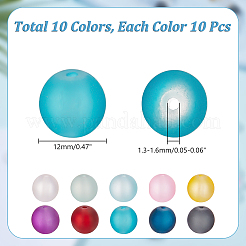 100Pcs 10 Colors Transparent Glass Beads Strands&nbsp;GLAA-AR0001-74