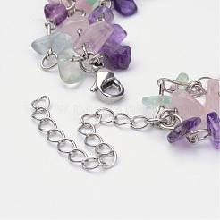 Natural Gemstone Beaded Multi-strand Bracelets&nbsp;BJEW-JB02685