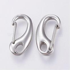 Tarnish Resistant 304 Stainless Steel Push Gate Snap Keychain Clasp Findings&nbsp;STAS-G039-04P