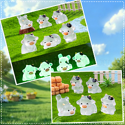 Luminous Resin Cow Sculpture Display Decorations&nbsp;DJEW-CN0001-42