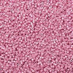 シリンダーシードビーズ  不透明色の光沢  均一サイズ  フラミンゴ  2x1.5mm  穴：0.8mm  約888個/10g&nbsp;X-SEED-H001-H15