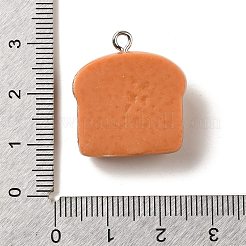 樹脂チャーム  白金鉄パーツ  模造食品  トーストパン  24x22x10mm  穴：2mm&nbsp;LS-RESI-A038-02B