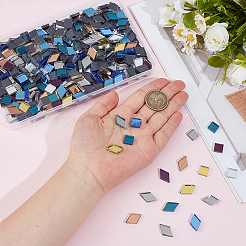 400Pcs 2 Styles Rhombus & Square Mosaic Tiles Glass Cabochons&nbsp;DIY-DR0002-58