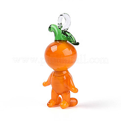 Handmade Lampwork Cartoon Radish Pendants&nbsp;LAMP-T025-10D