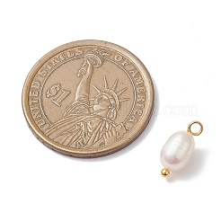 Natural Cultured Freshwater Pearl Rice Charms&nbsp;PALLOY-JF04643-01