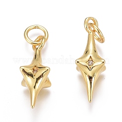 Brass Micro Pave Clear Cubic Zirconia Pendants&nbsp;ZIRC-O035-20G