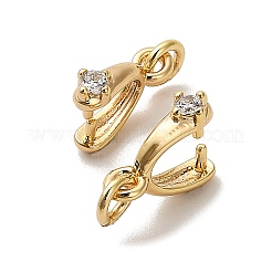 Brass Micro Pave Cubic Zirconia Cup Pearl Peg Bails Pin Pendants&nbsp;KK-S397-06C