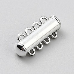 4連8穴合金磁気スライド留め具  コラム  プラチナ  25x10.5x6.5mm  穴：1.2mm&nbsp;FIND-CJC0017-59