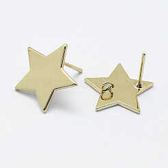Brass Stud Earring Findings&nbsp;KK-F728-10G-NF
