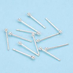 スターリングシルバー ラウンド ボール スタッド イヤリング 925 個  銀  2mm  ピン：0.8mm&nbsp;STER-T005-01A