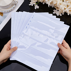6コンパートメントPVCサンプルバッグ  長方形  ホワイト  292x220x0.5mm  穴：6mmと9x6mm  内径：46x200mm&nbsp;AJEW-WH0871-06C