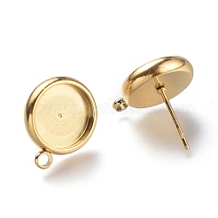 Ion Plating(IP) 304 Stainless Steel Stud Earring Settings&nbsp;STAS-I161-01D-G