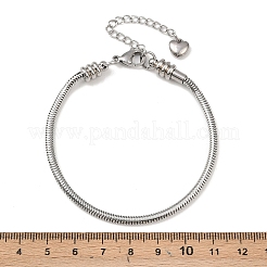 Tarnish Resistant 304 Stainless Steel European Round Snake Chains Bracelets&nbsp;X-STAS-J015-05