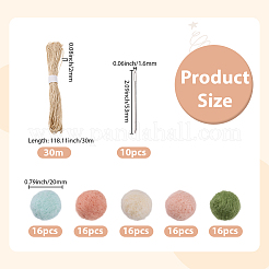 80Pcs Wool Felt Balls&nbsp;DIY-SC0034-05A