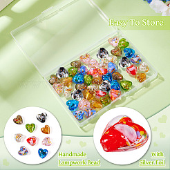 45Pcs 9 Styles Handmade Lampwork Silver Foil Glass Beads&nbsp;FOIL-TA0001-03
