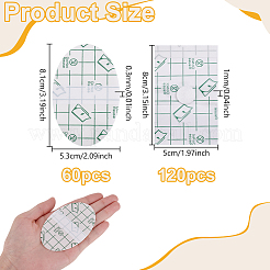 180個 2スタイル PU ベビー防水耳ステッカー  水泳シャワー用新生児耳保護  コットンで  混合図形  50~53x80~81x0.3~1mm&nbsp;AJEW-GA0008-18A