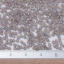 MIYUKIラウンドロカイユビーズ  日本製シードビーズ  （rr2356)シルバーライニングライトトープオパール  11/0  2x1.3mm  穴：0.8mm  約1100PCS /ボトル  10 G /ボトル&nbsp;SEED-JP0008-RR2356