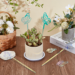 蝶のアクリル植物ラベル1セット  種用鉢植えハーブ花野菜  カラフル  64~255x48~53x3mm&nbsp;AJEW-BC0008-69